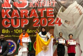 Fidelia Dwipuspita raih prestasi dalam ajang 13th Silent Knight Open Karate Championship 2024 yang digelar di Titiwangsa Stadium, Malaysia