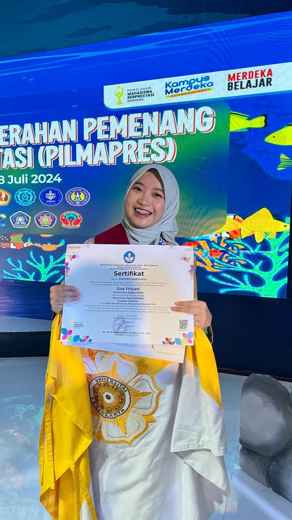 Elsa Firlyani, Mahasiswi SV UGM Raih Penghargaan Peduli Difabel di Pilmapres Nasional 2024