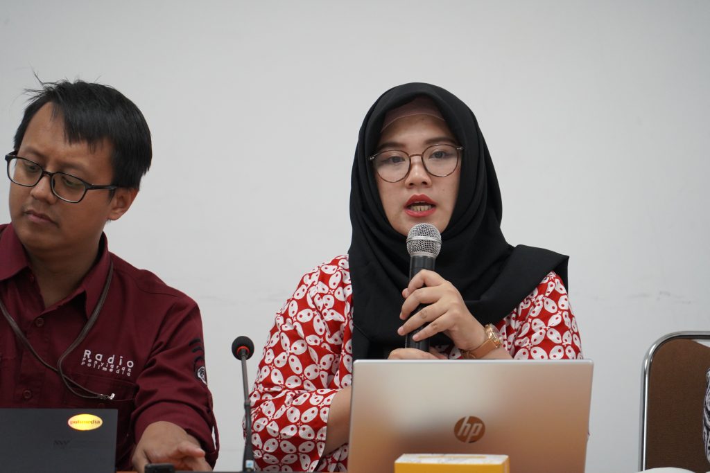 Handika Dany Rahmayanti, S.Si., M.Si, selaku Wakil Direktur Politeknik Negeri Media Kreatif Jakarta. 