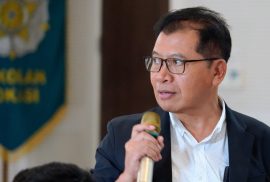 Prof. Agus Maryono menegaskan keunggulan SV UGM sebagai sekolah vokasi lintas rumpun ilmu, mulai dari Saintek (Sains dan Teknologi) hingga Soshum (Sosial dan Humaniora) dengan sumber daya manusia yang berada pada usia produktif.