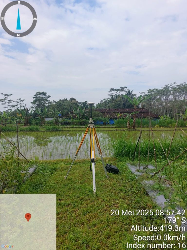 Pengambilan data menggunakan GNSS Trimble R8s di Kecamatan Nganglik, Kabupaten Sleman, Daerah Istimewa Yogyakarta