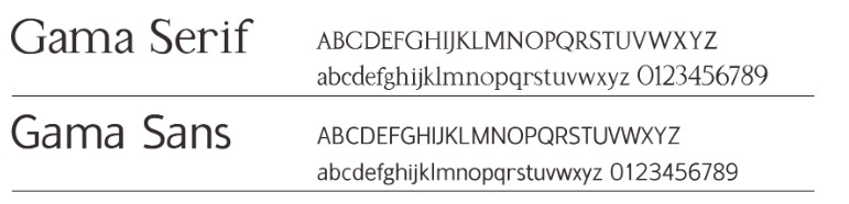 Gama Serif and Gama Sans Typography