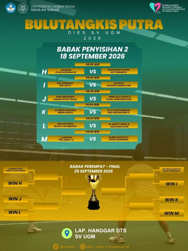 Bulu Tangkis Putra Dies Natalis SV UGM 2026